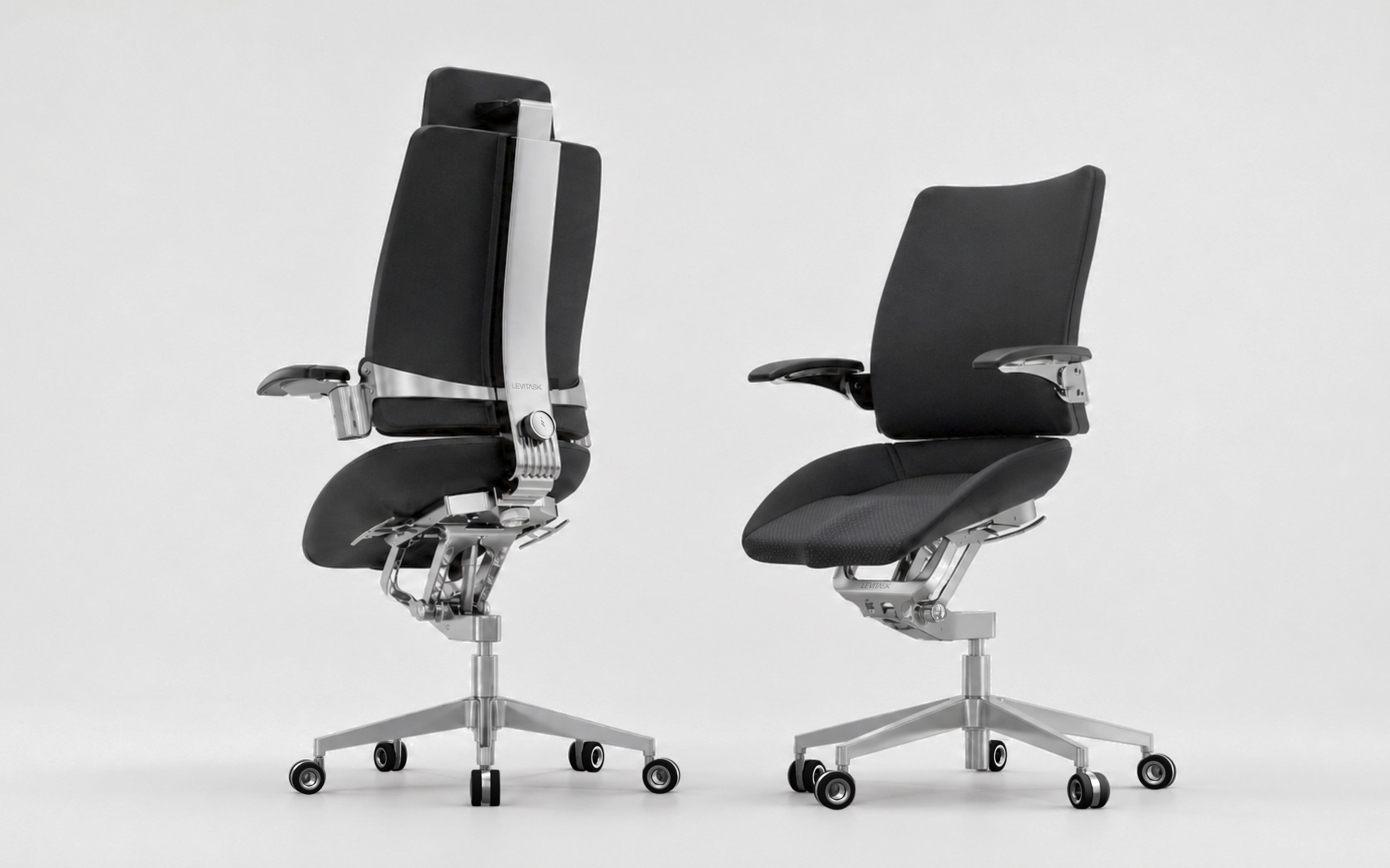 Levitask Vision X and Vision Y chairs on display
