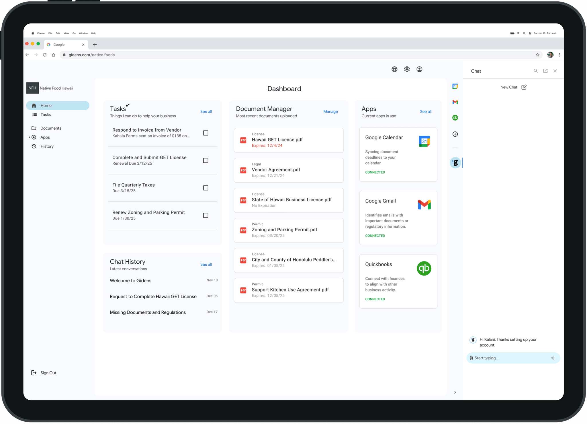 iPad Pro 11 - SAAS Dashboard