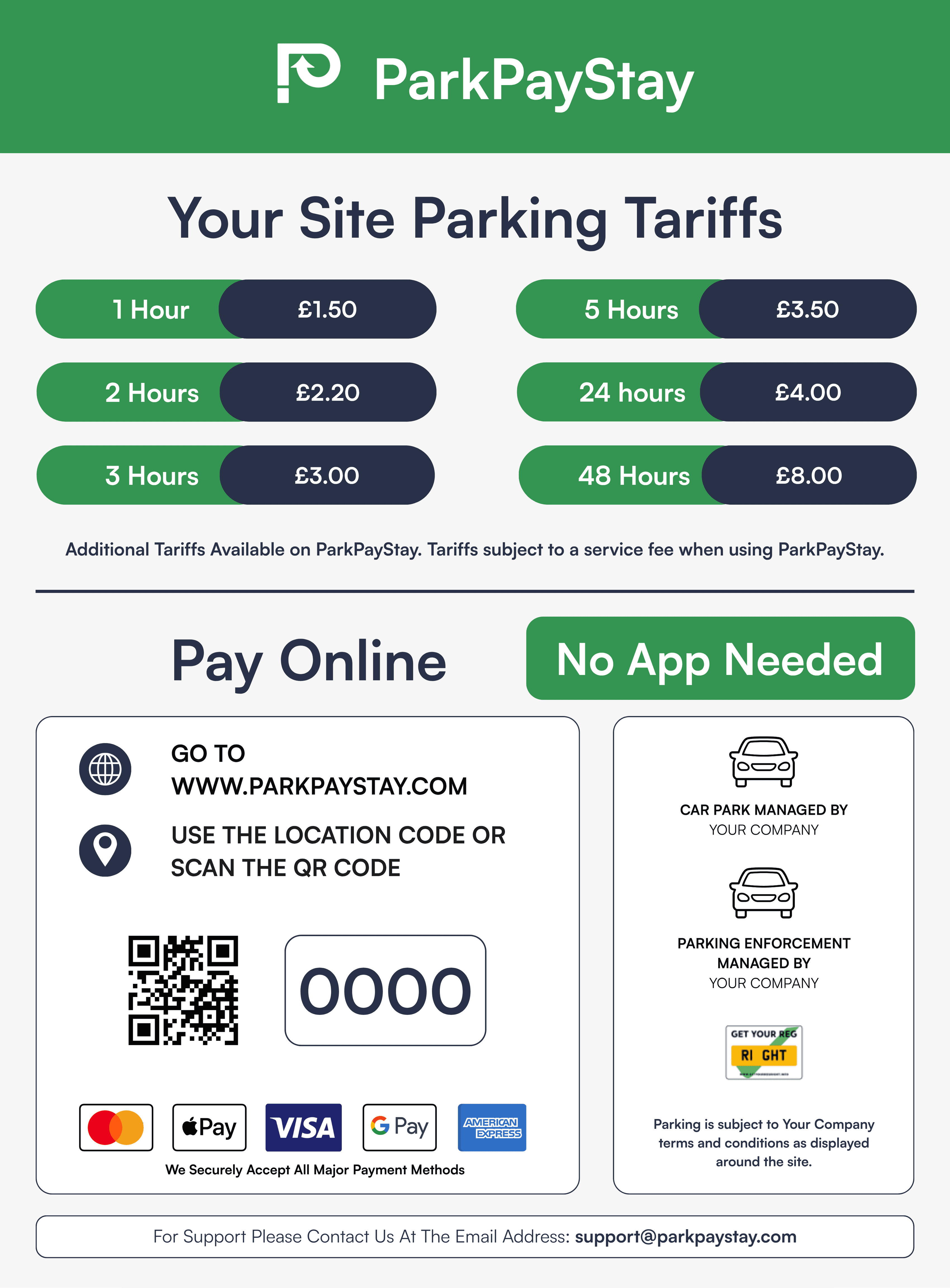Parkpaystay parking payment solution app home page on a mobile phone mockup