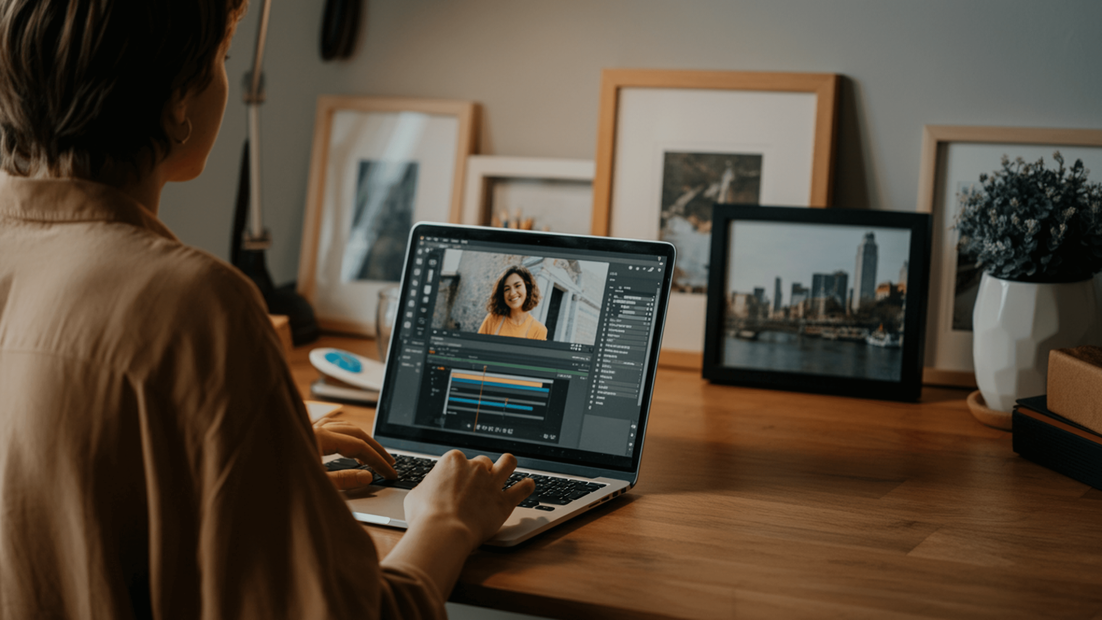Person editing video on a laptop -  How Do I Repurpose My Interview to Social Media