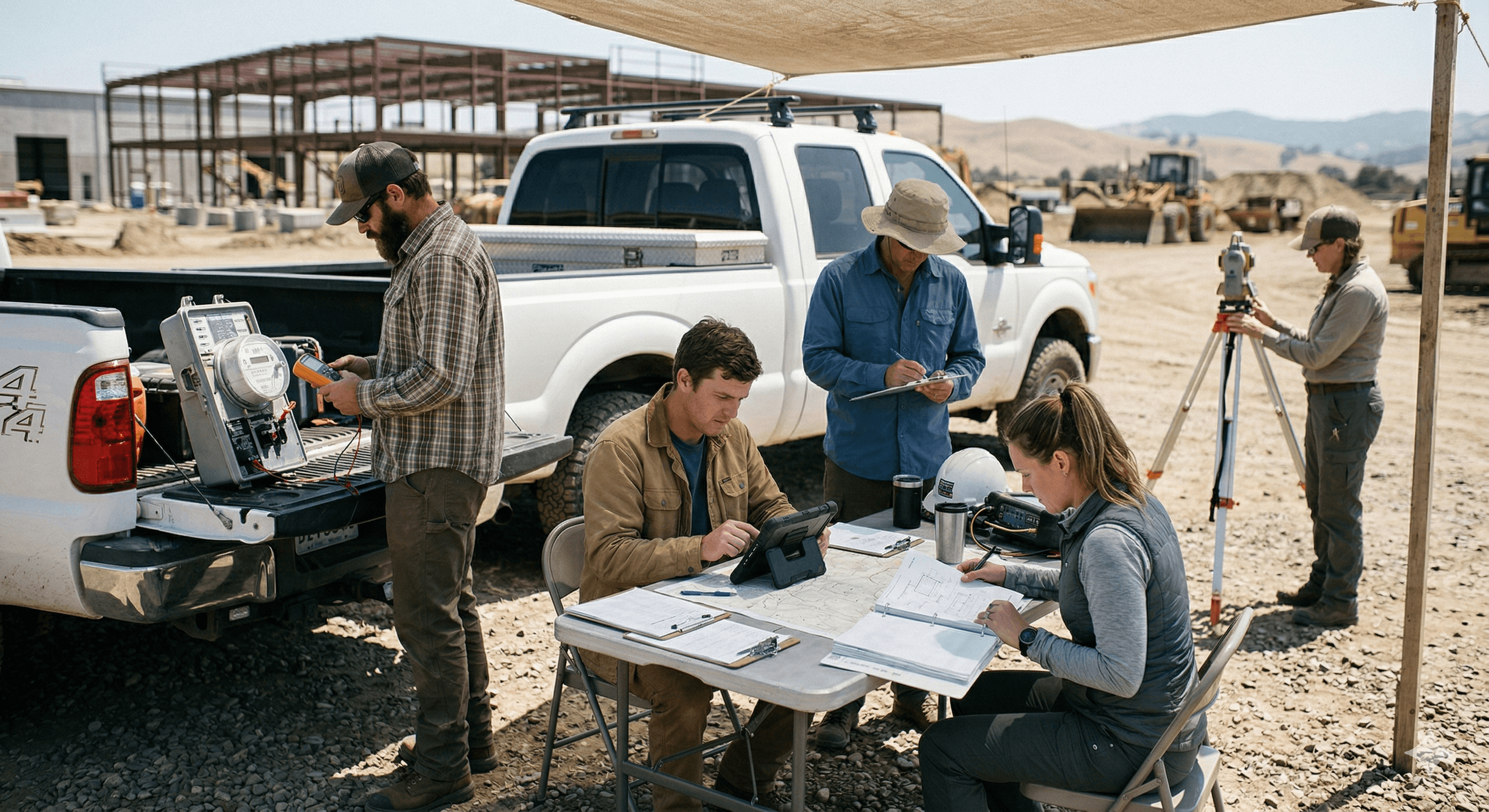 a group of professionals at a field deployment
