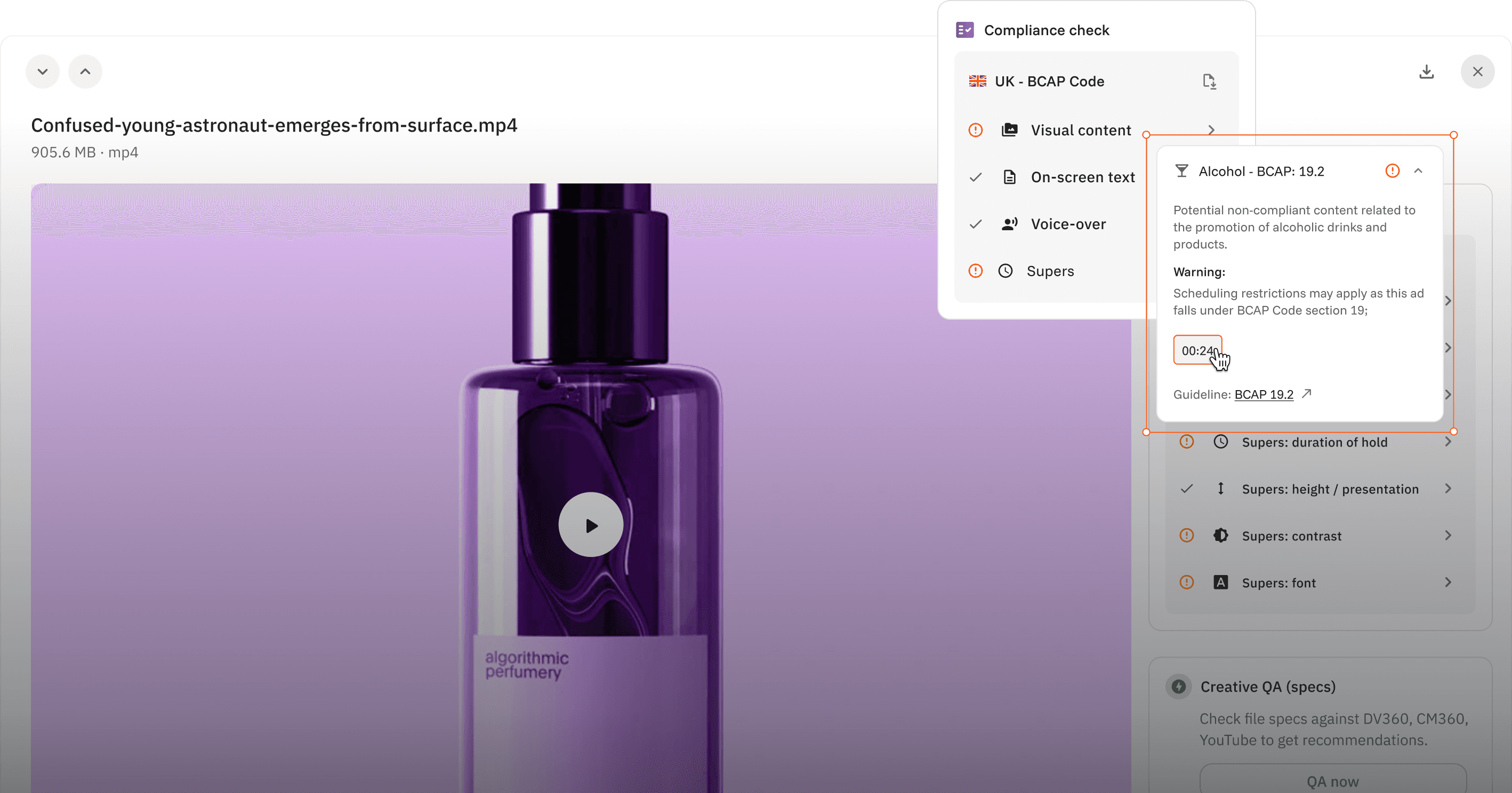Screenshot of Compliance Check