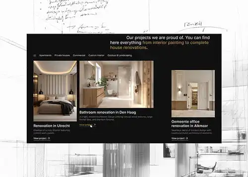 Case study of UI/UX design and development on Webflow for Dutch construction company Bouw BohdanHR.