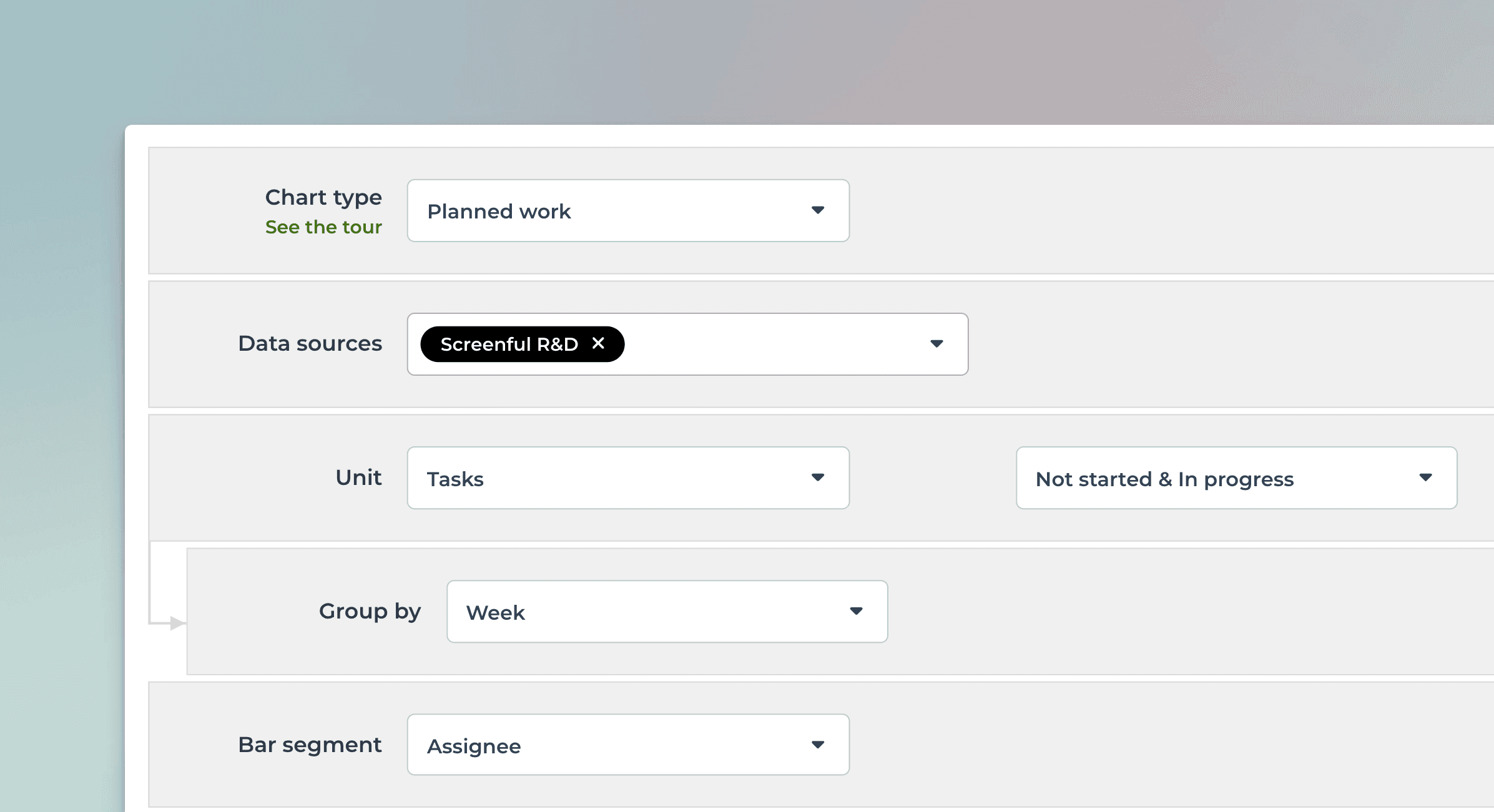 Adjust chart with the editor