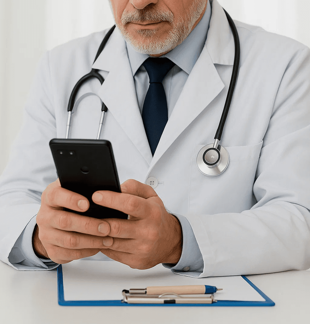 Doctor configurando el tratamiento en la app