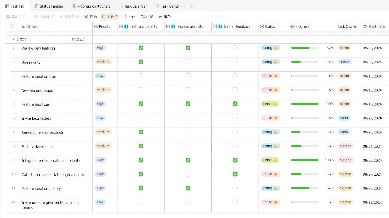 Lark Task Management template template