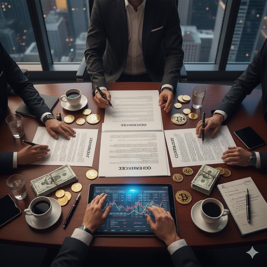 person in black suit jacket holding white tablet computer
