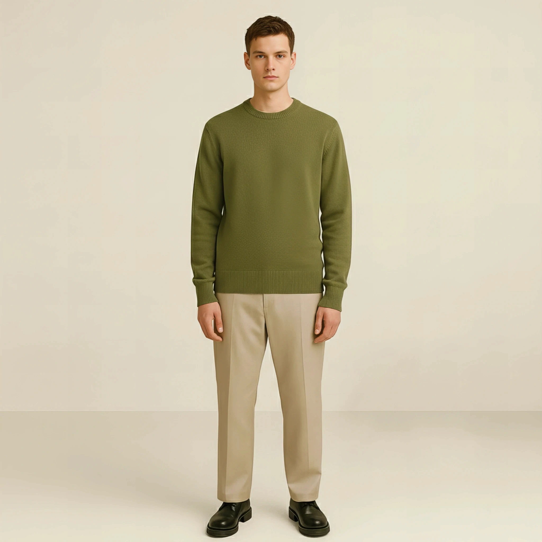 Essential Sweater in Olive Fog