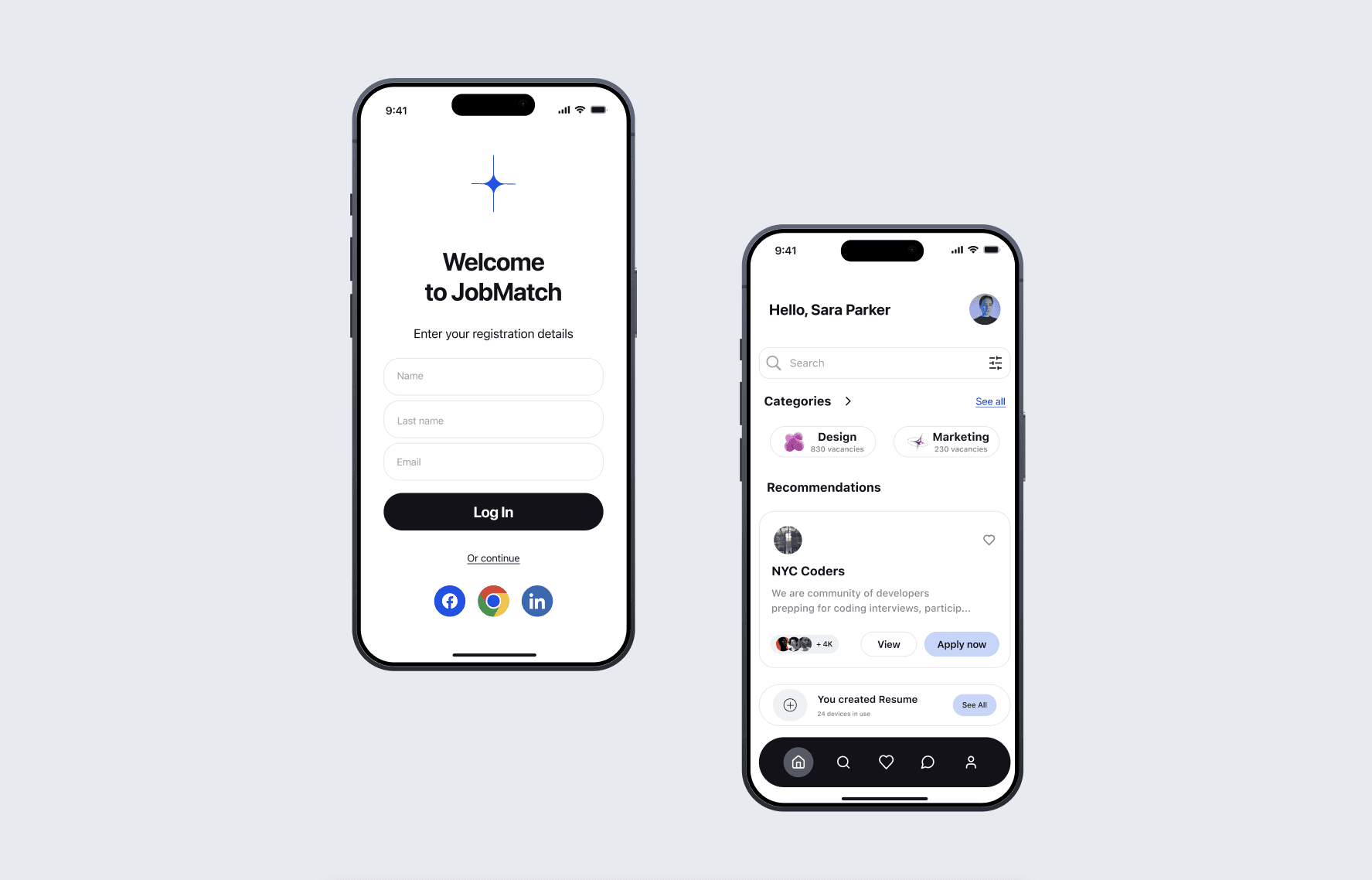 Phone mockup with the app filter