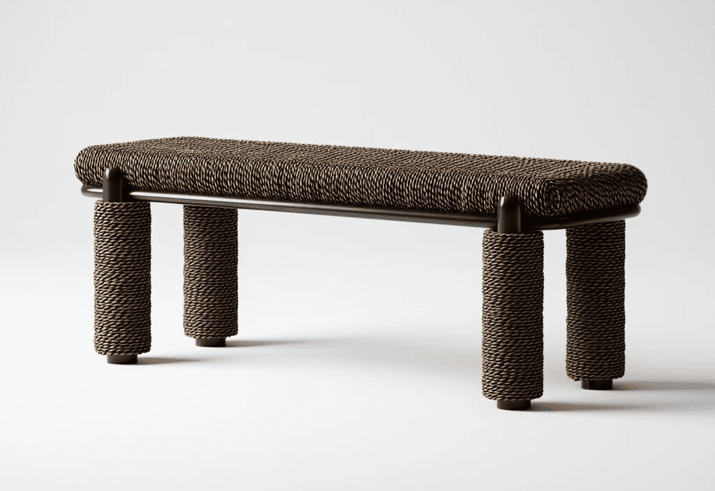 A line drawn by hand and horizon alike.  Essence: Rekh is about continuity;  the line between utility  and sculpture, structure and soul