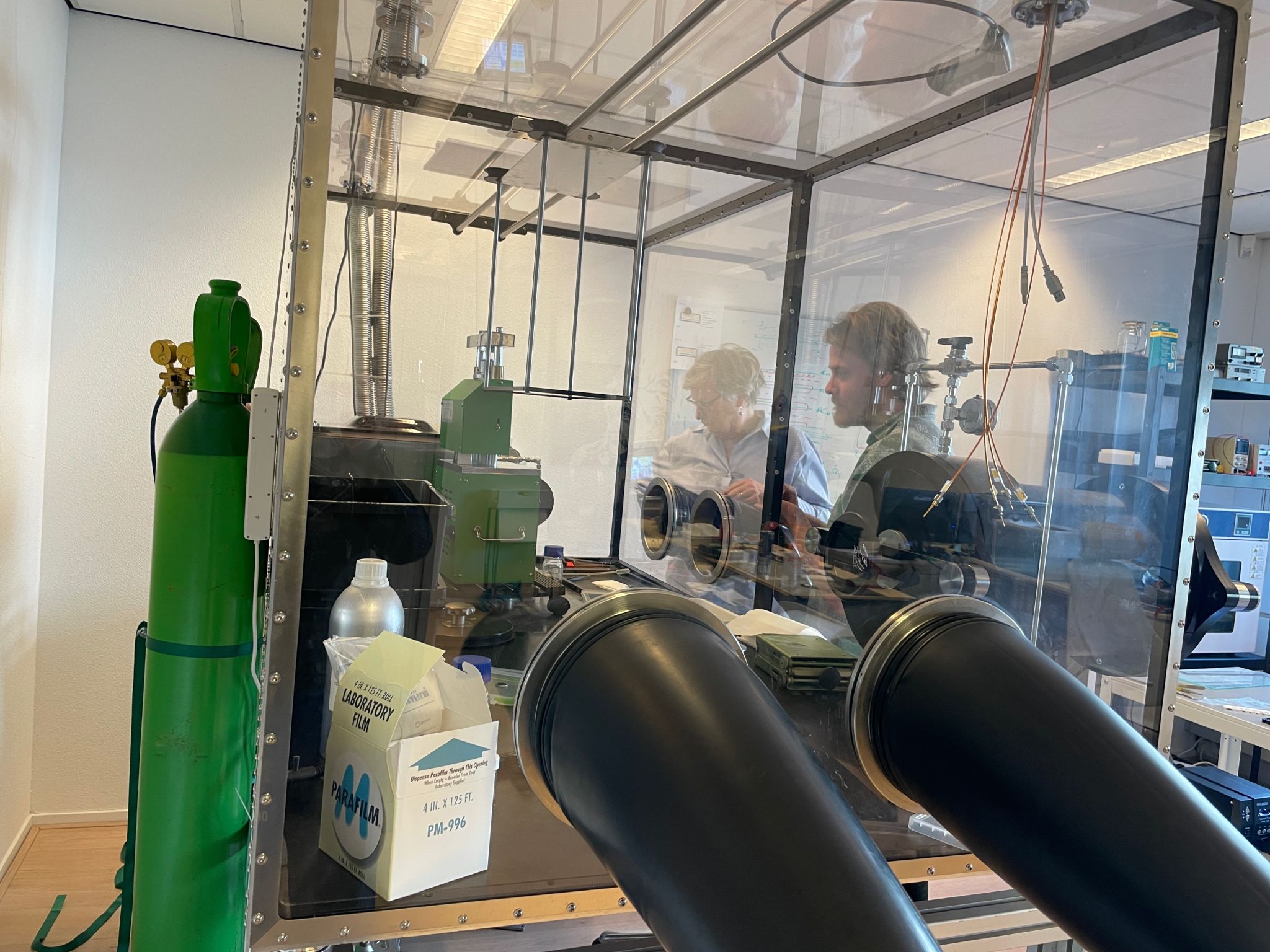 EagleBAT engineers working in battery lab