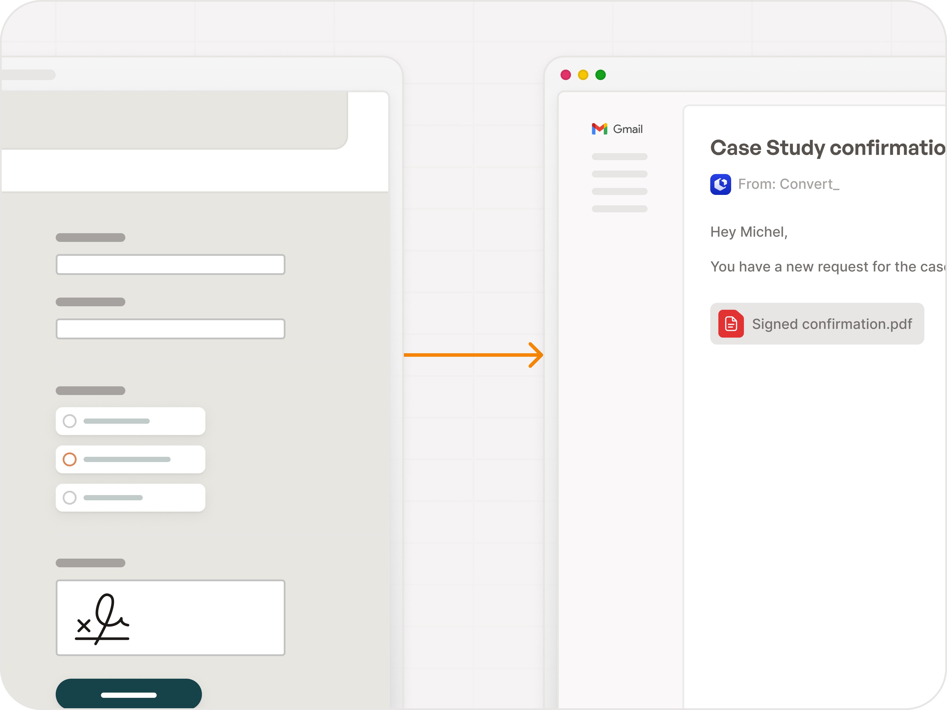 eSignature signed PDF emial confirmation