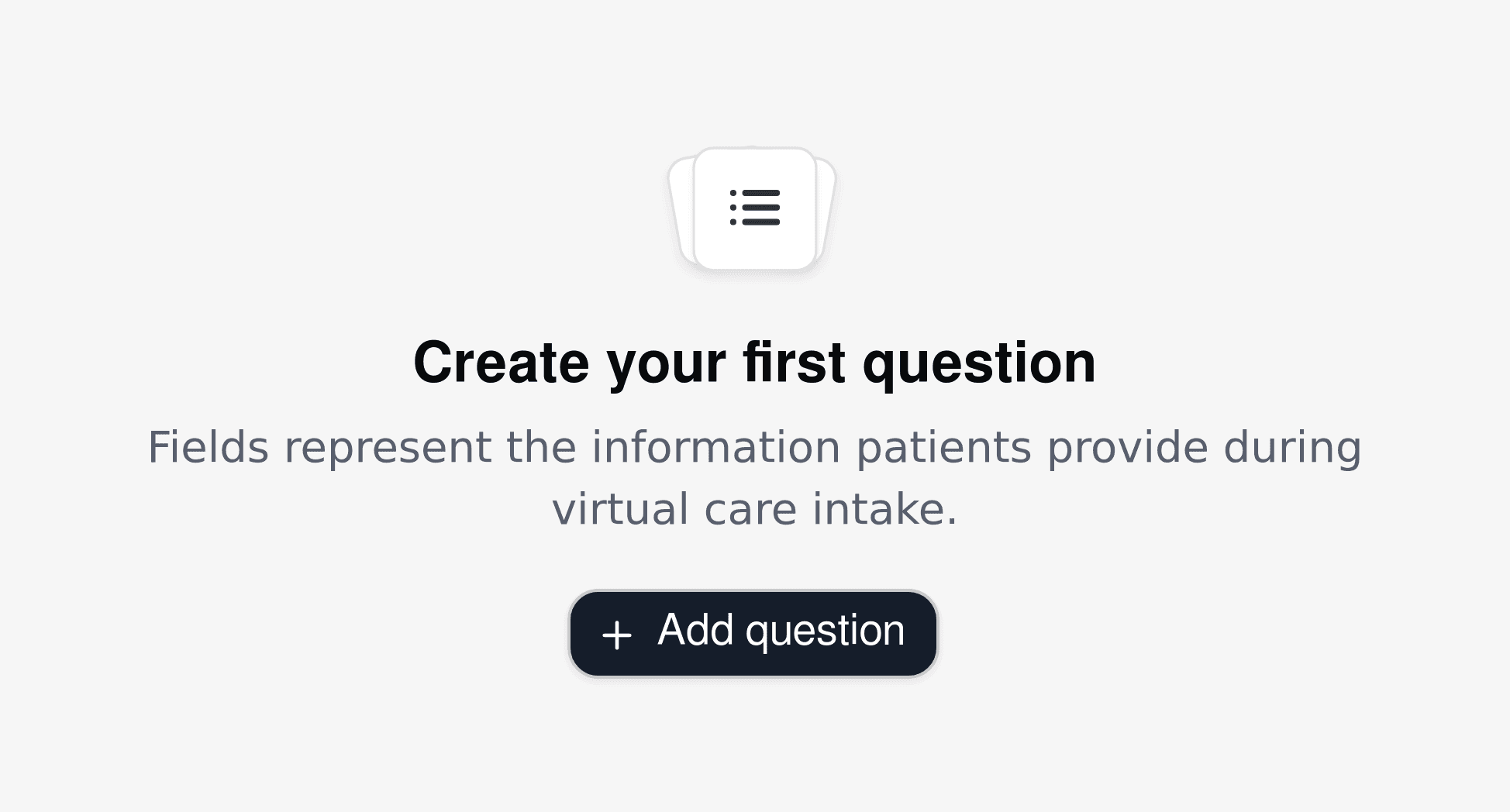 Telemedicine routing form builder with patient-specific intake questions.