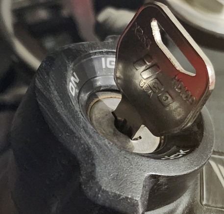 Honda motorcycle ignition key serviced by CarKeyAction locksmith in Calgary.