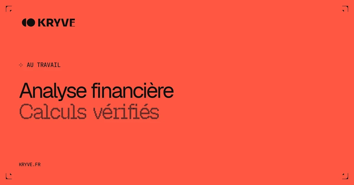 Analyse financière avec l'IA, calculs vérifiés : couverture Kryve