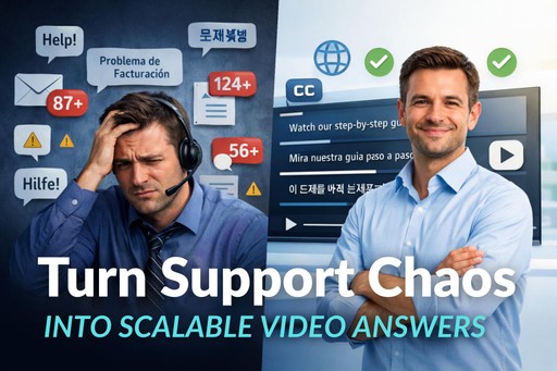 Manajer dukungan mengubah volume tiket tinggi menjadi video layanan mandiri multibahasa dengan Penerjemah Video.