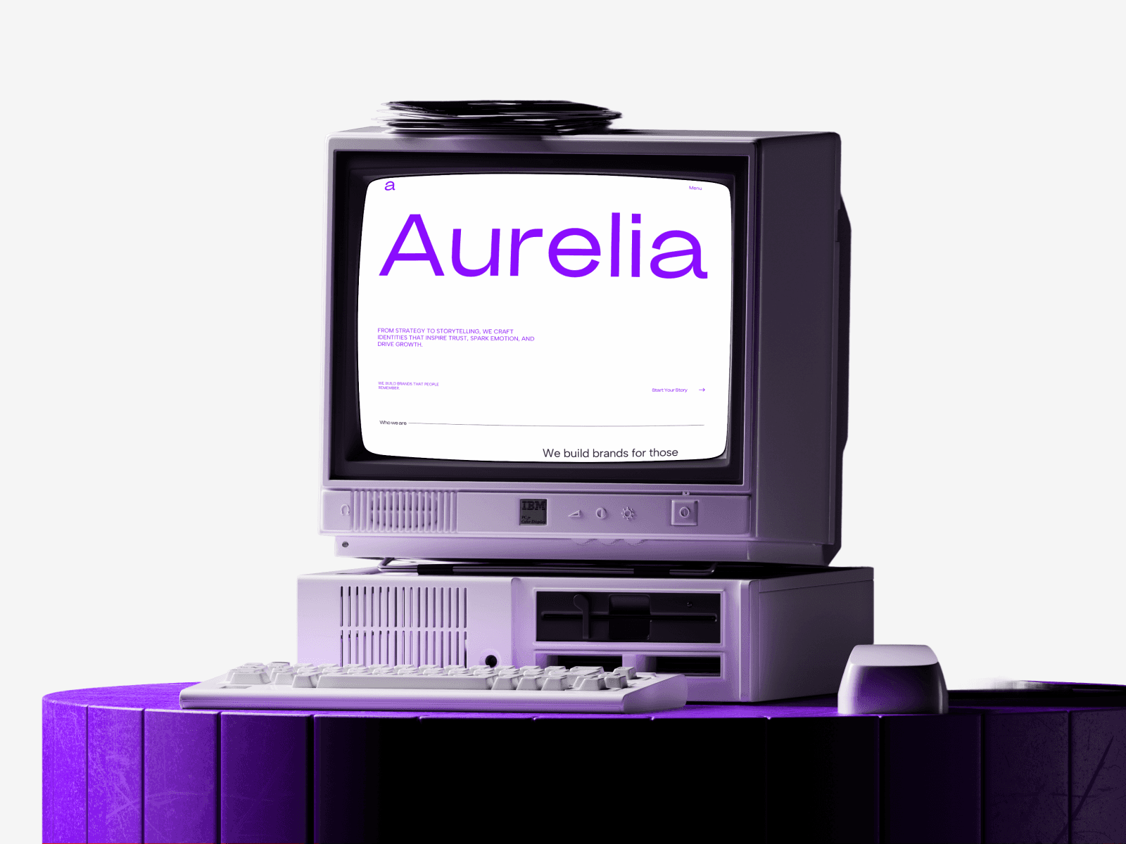Aurelia branding agency website template with minimal aesthetics and bold typography.