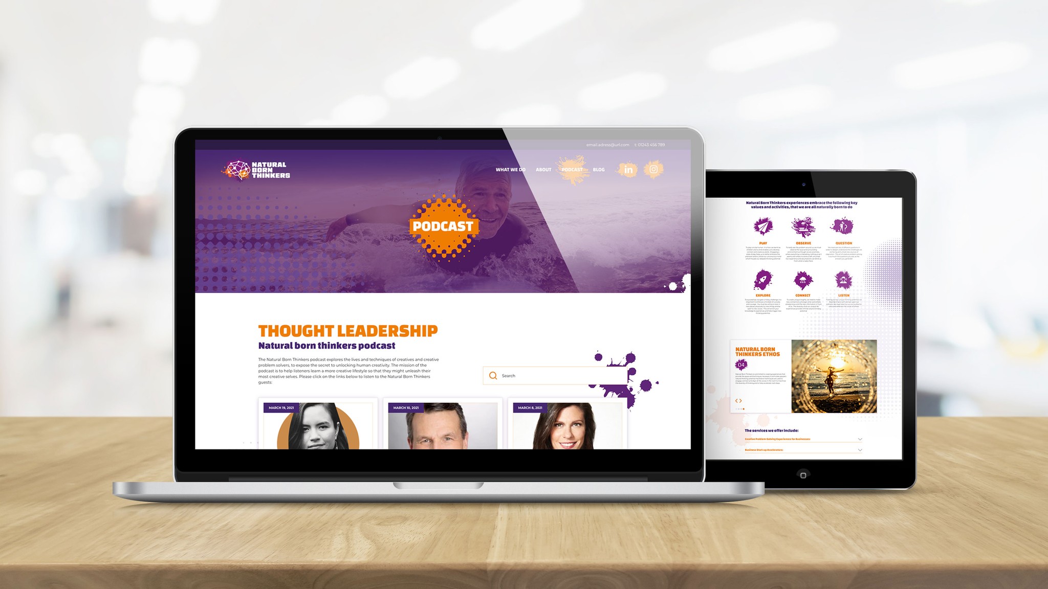 Natural Born Thinkers website design