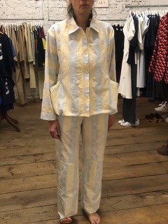 two-piece set made from striped damask