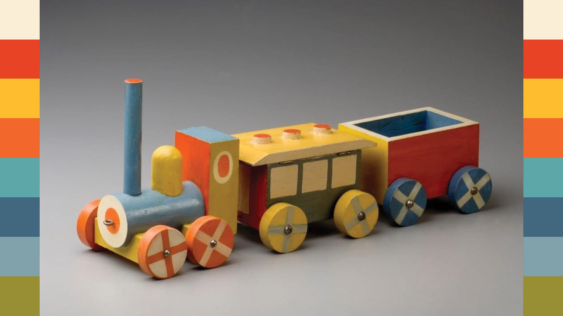 wooden toy train designed by Ladislav Sutnar