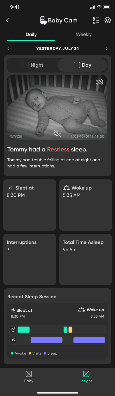 12-hour sleep timeline default