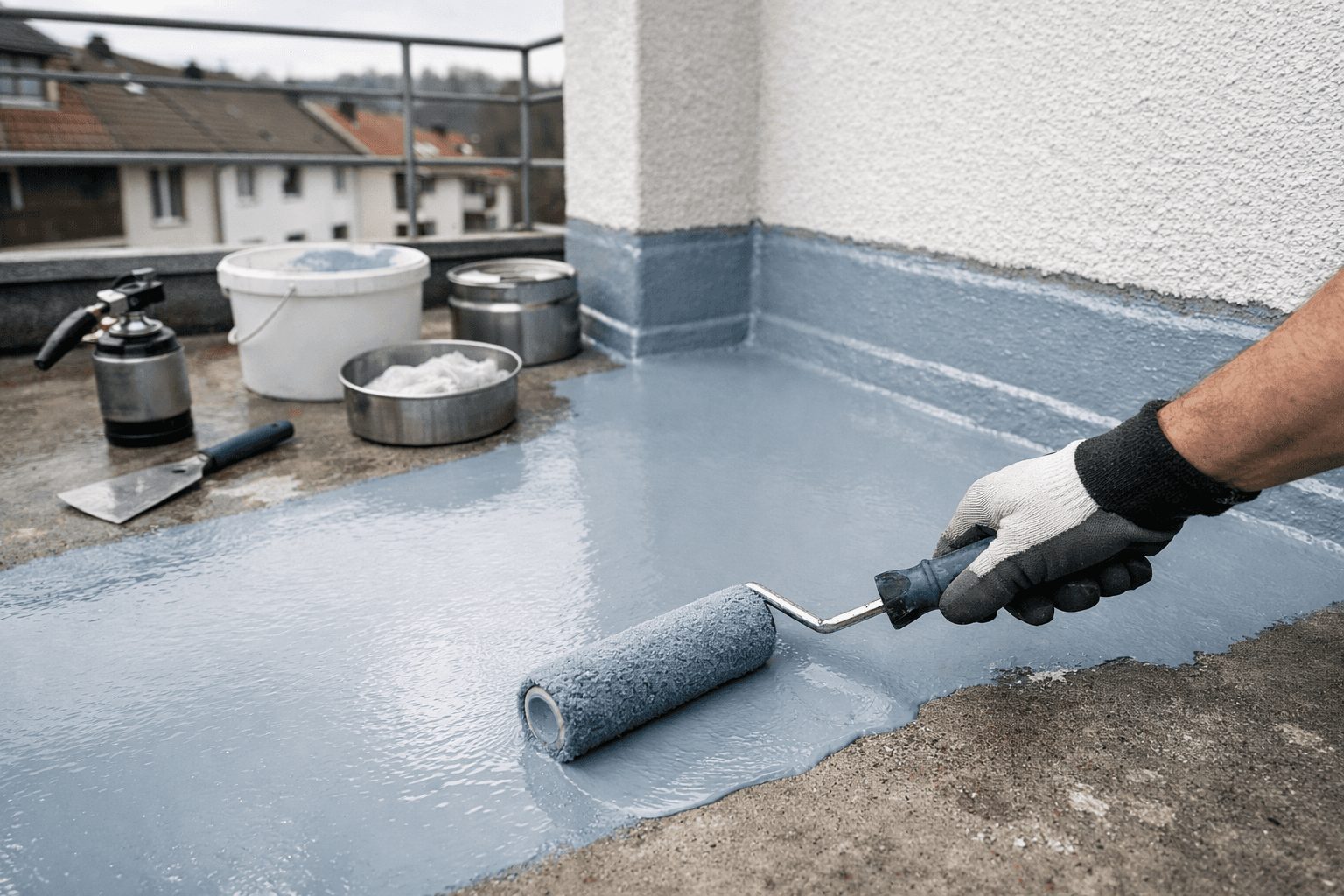 Professionell sanierter Balkon mit neuer Abdichtung und Bodenbelag – Einfamilienhaus in Wuppertal