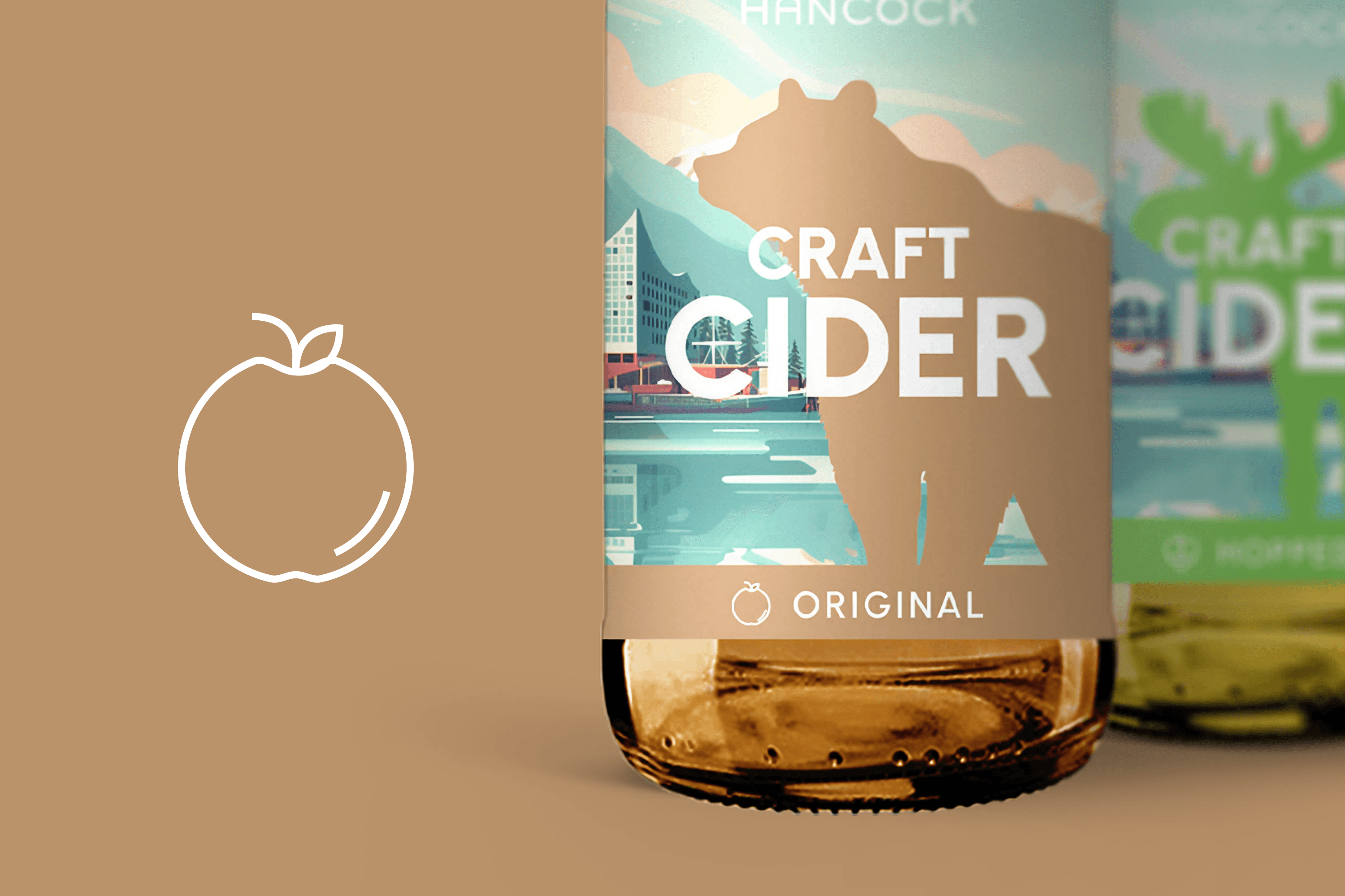 Hancock Craft Cider Original bottle with bear design