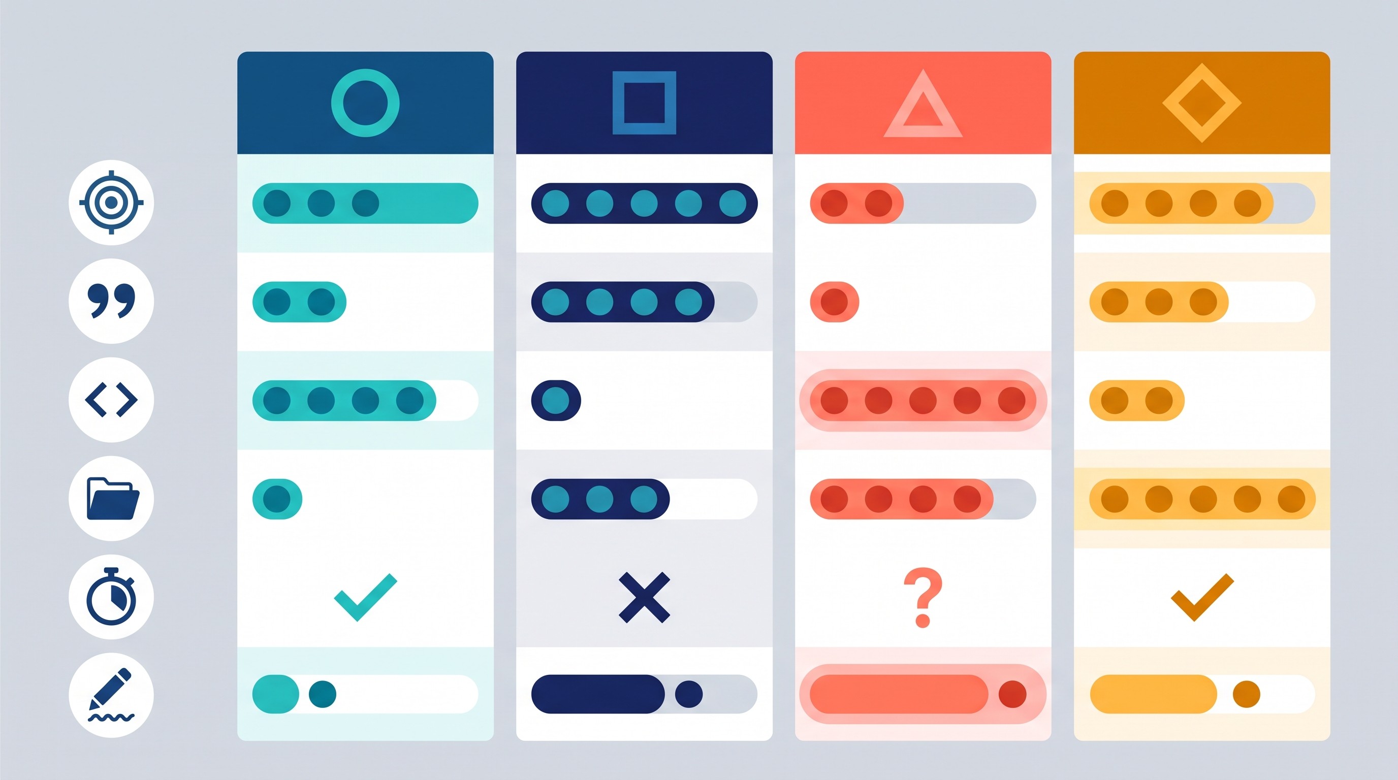 AI model comparison scoring matrix