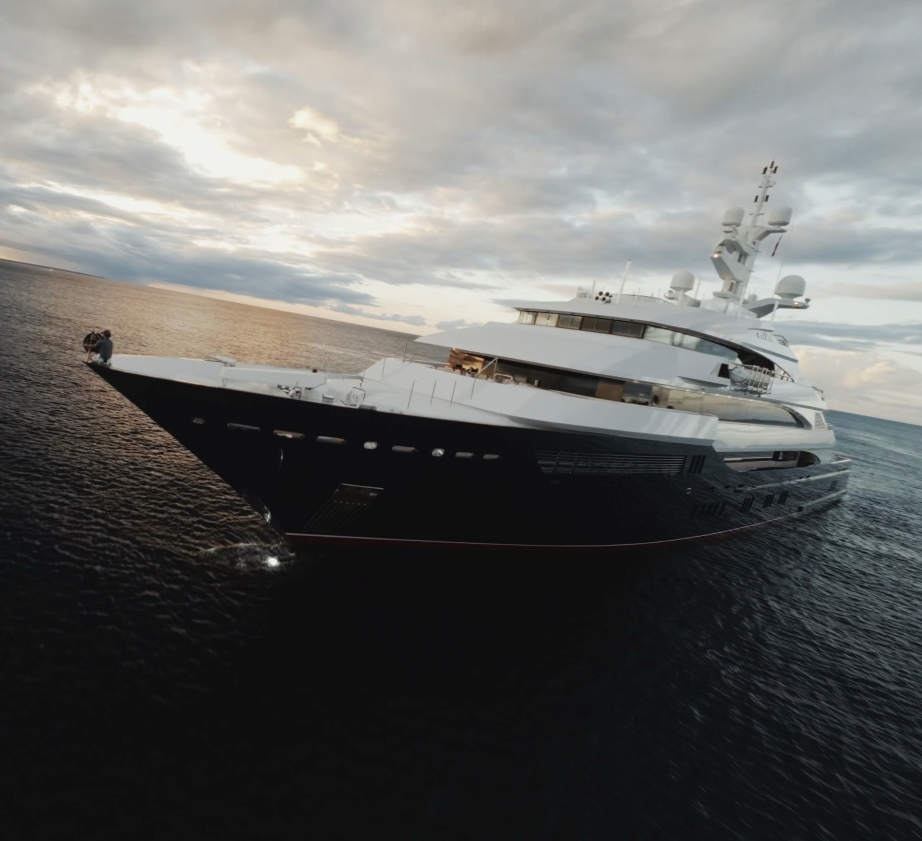Drone Photo of Superyacht at sunset