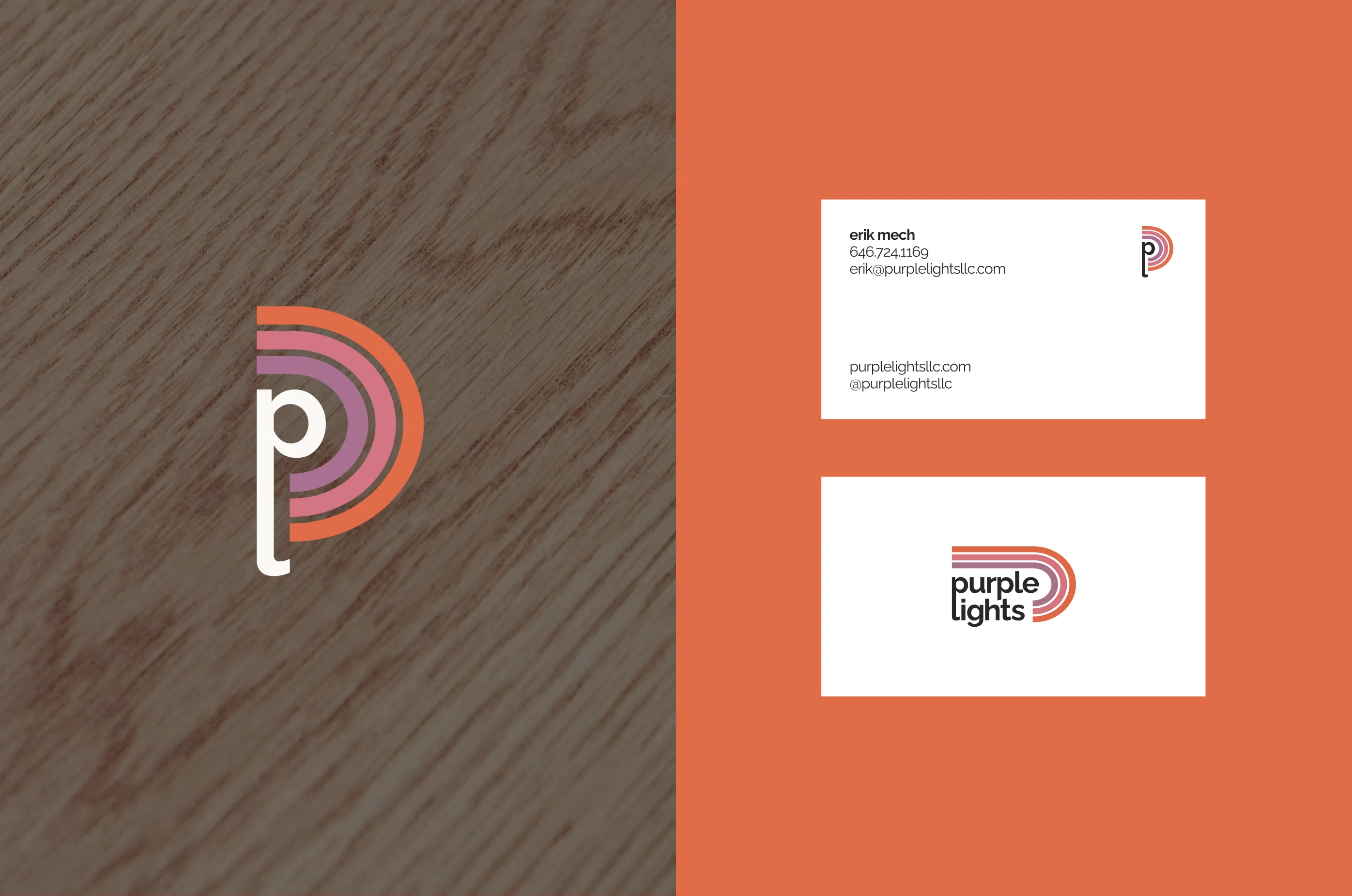 Purple Lights — Business card mockup — Stationery collateral