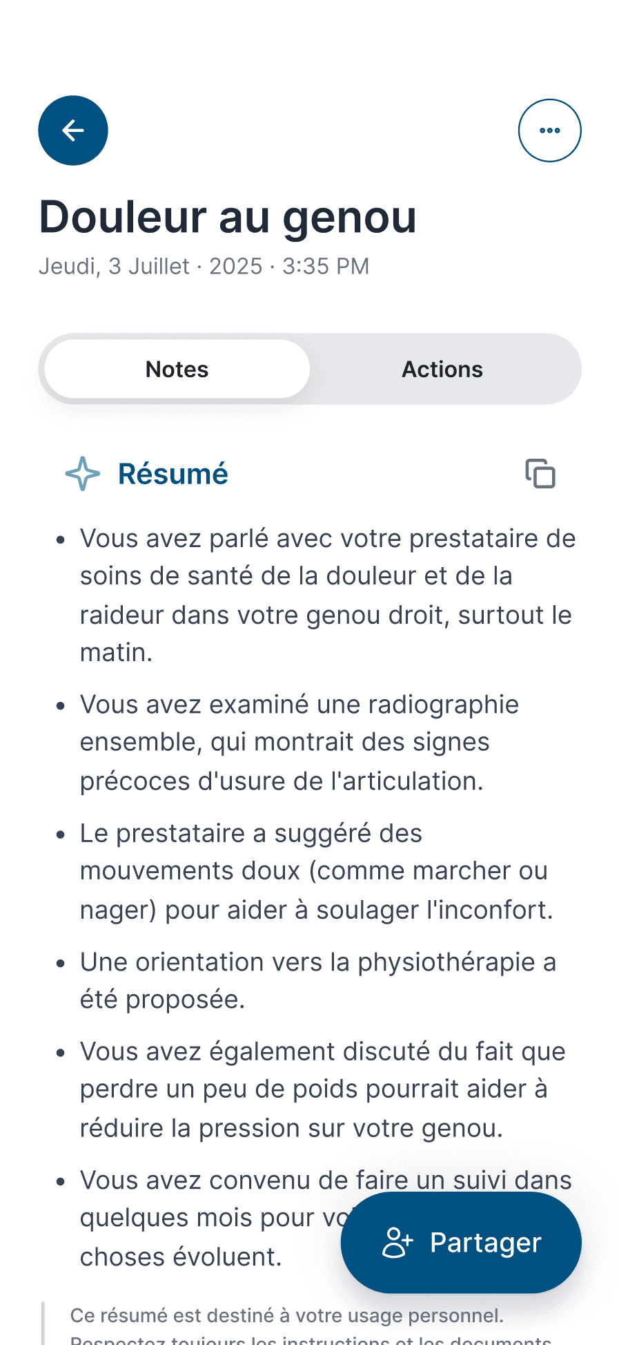 Détail d'un résumé de Emilia