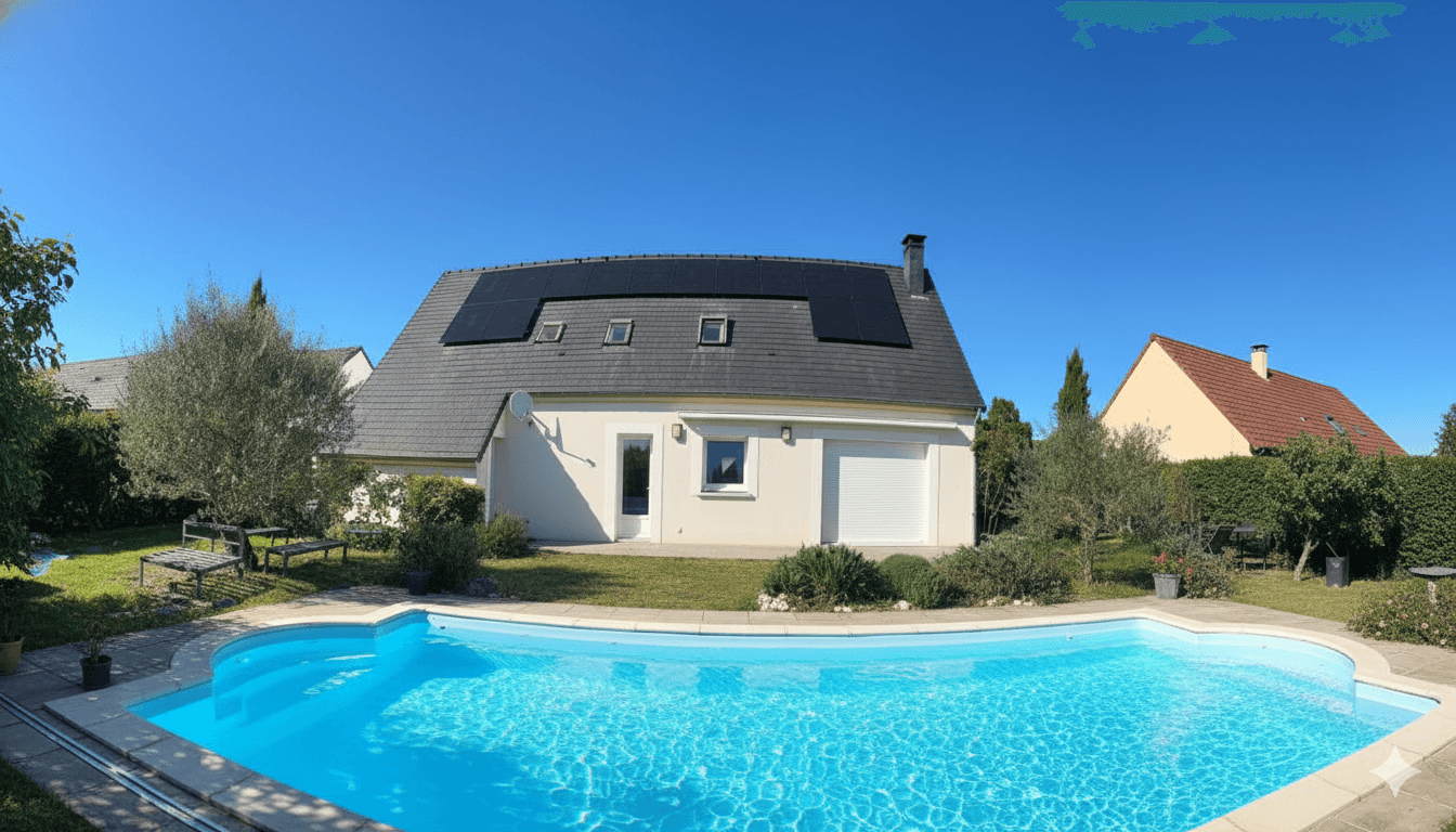 photo d'une maison avec une installation solaire qui renforce son pouvoir d'achat