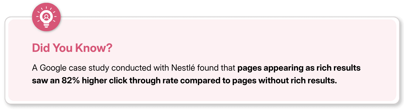 Google case study stat showing 82% higher CTR with rich results