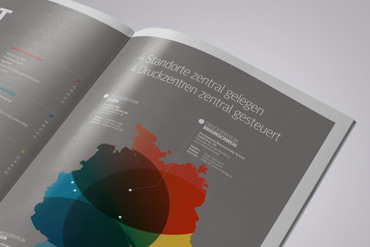 Imagebroschüre im Zeitungsformat – produziert auf hauseigenen Druckmaschinen