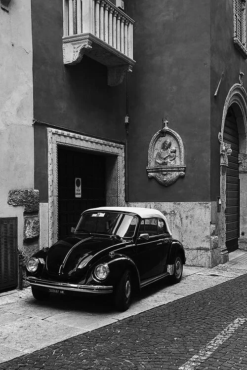 Classic Italian Car in the streets of Milan