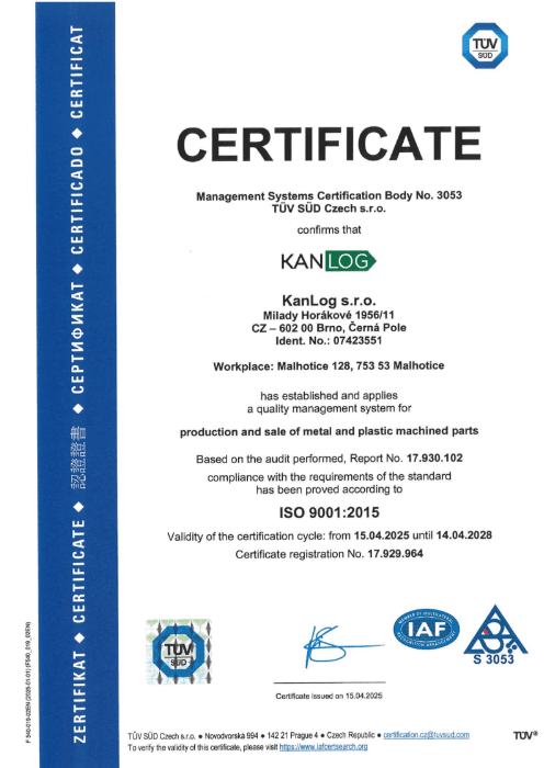 Kanlog - obrábění kovů