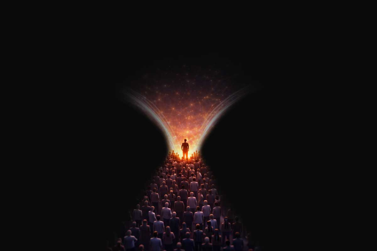 a person eye in dark background