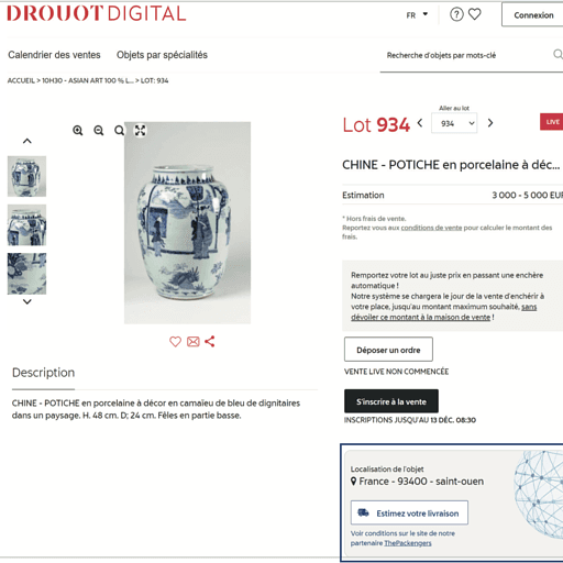 Drouot article screenshot