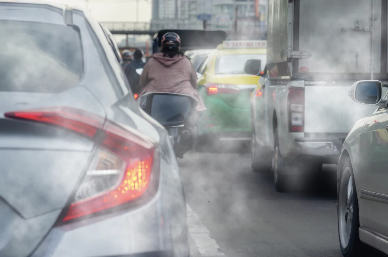 Carbon emissions from cars in traffic