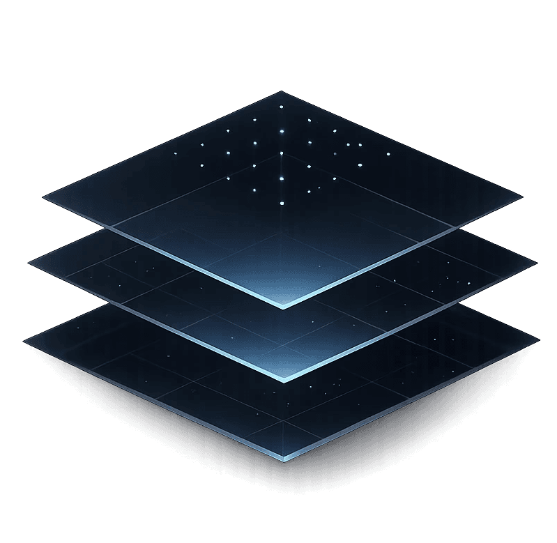 Abstract blue layered squares