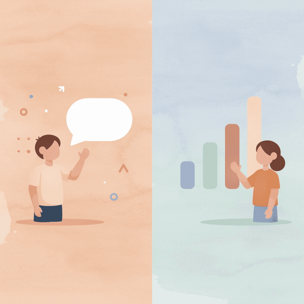 Split scene illustration comparing modern SEO strategies with outdated tactics