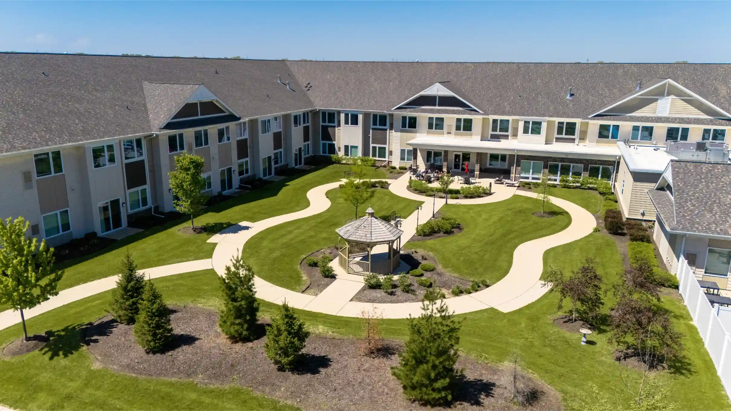 Landscaped garden at Cima Senior Living