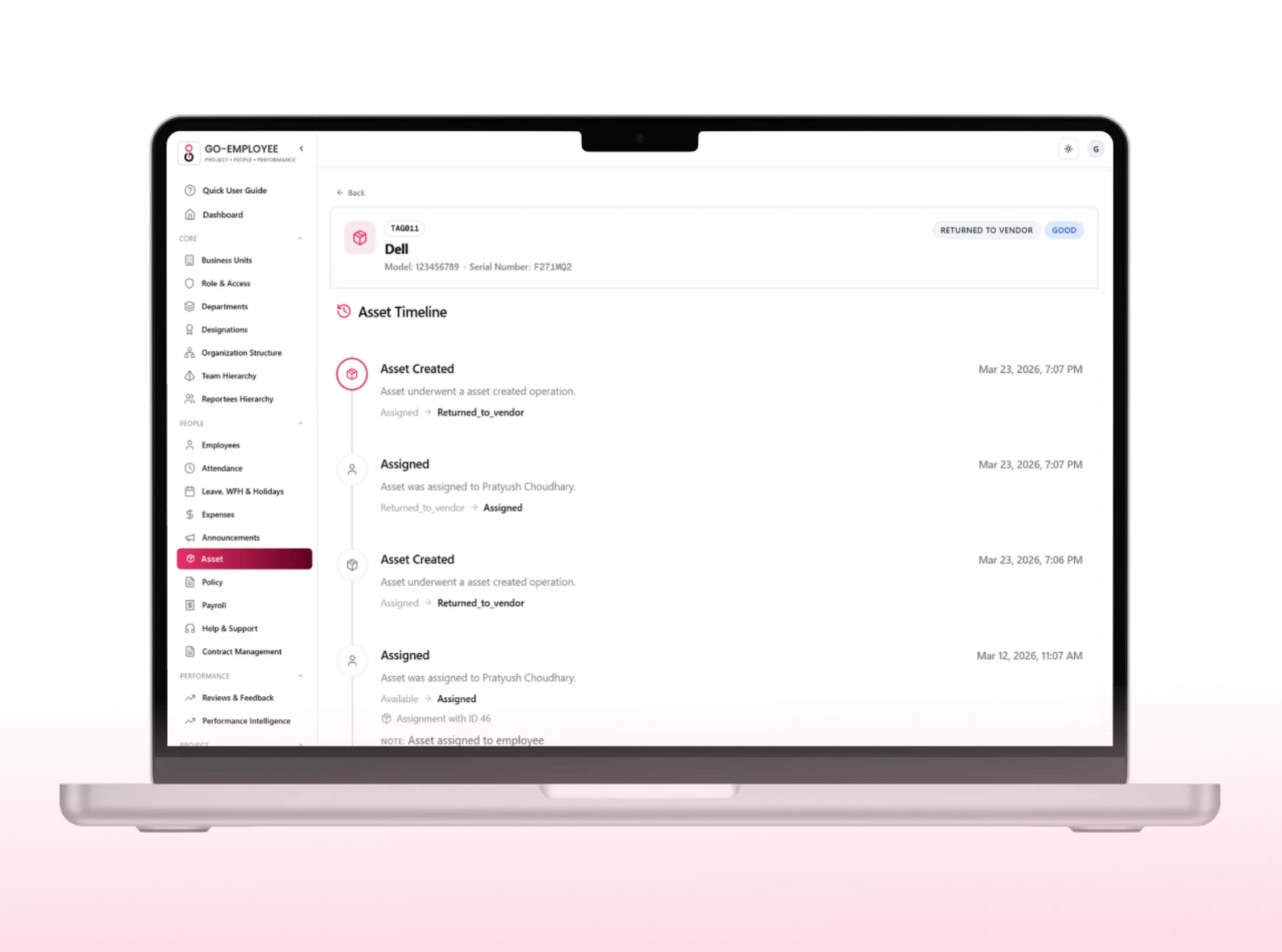 Go Employee Asset Lifecycle Management