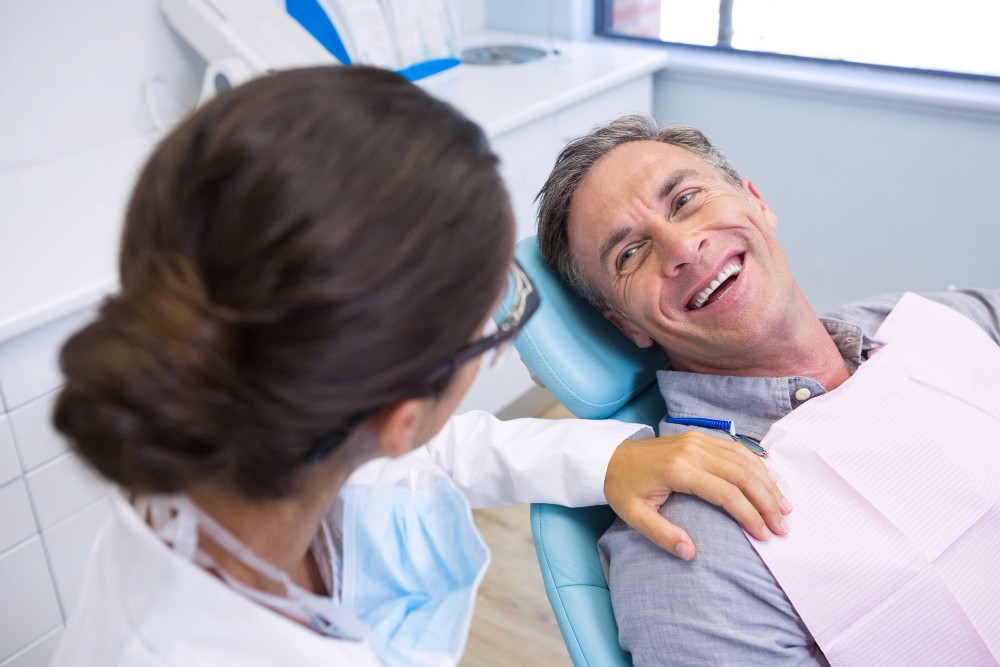 Relaxed patient in treatment room
