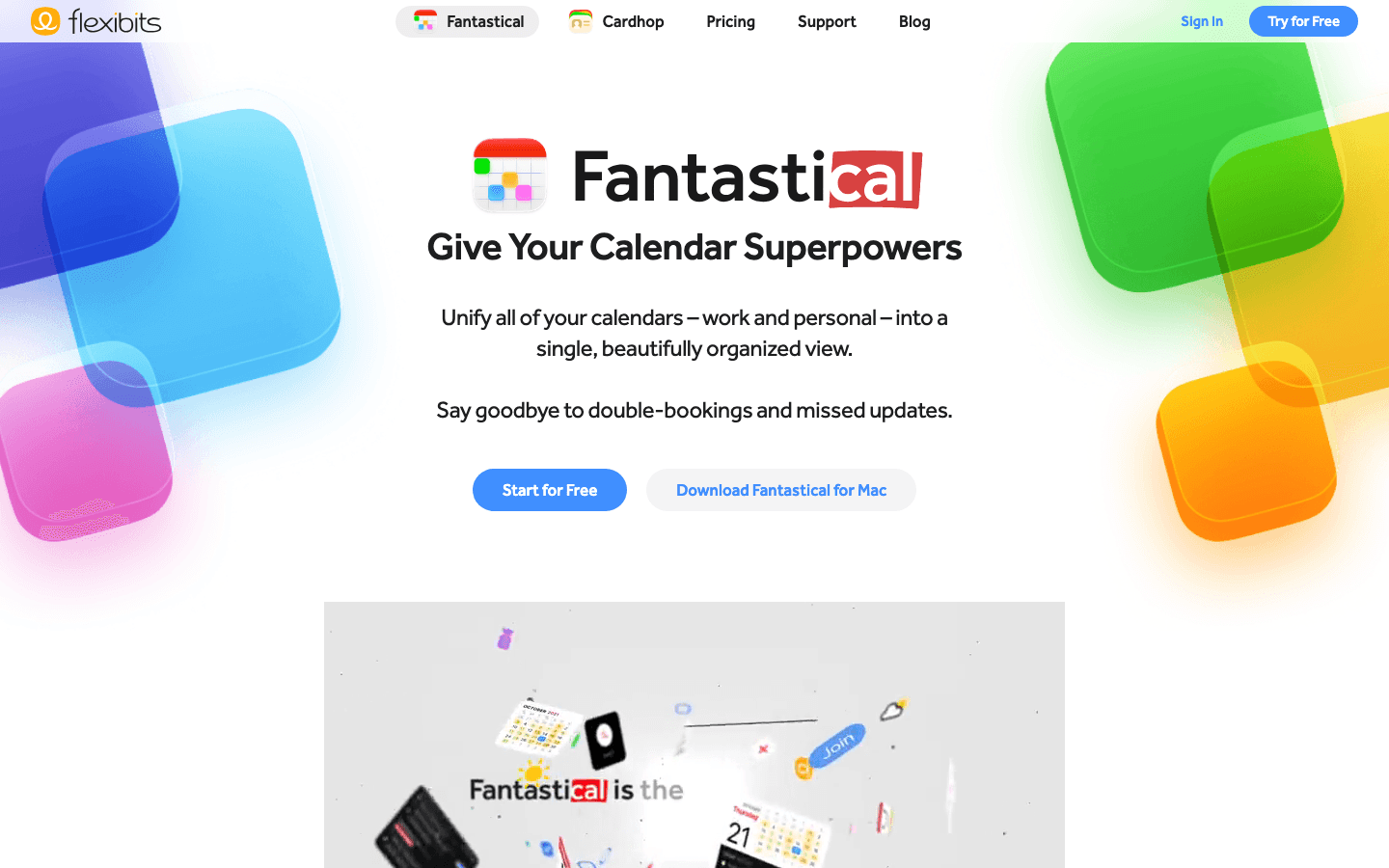 Fantastical calendar