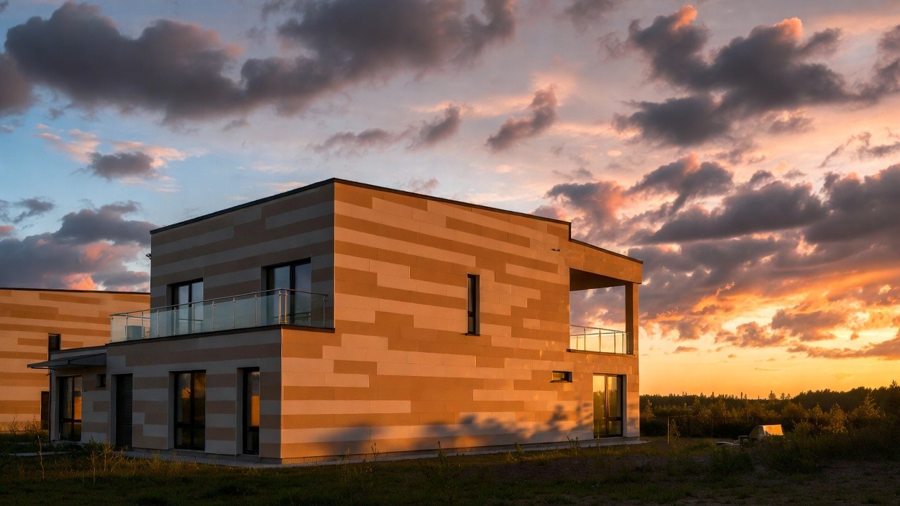 Drone shot of a running track at night