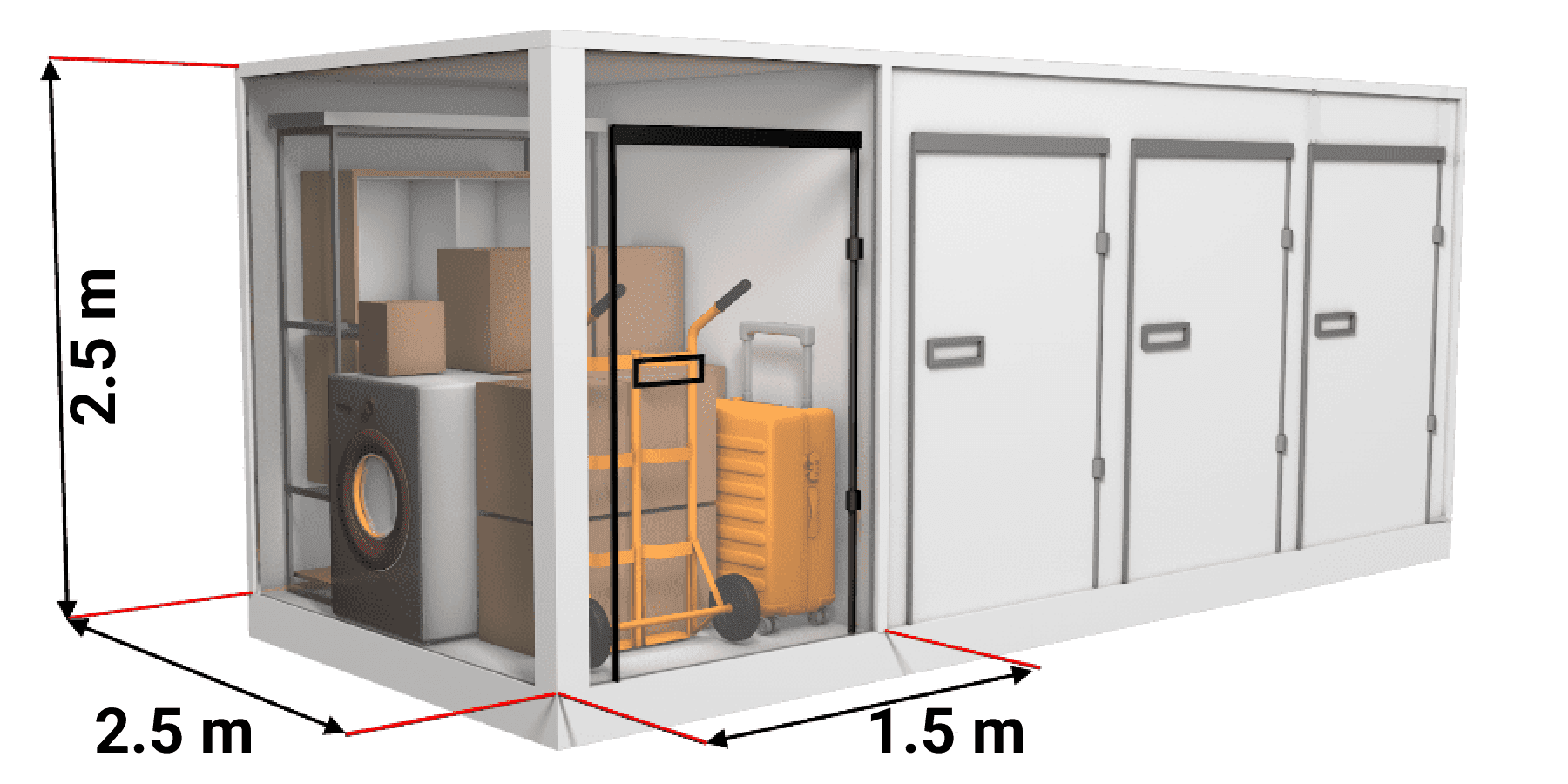 Size of 9m Self Storage Unit