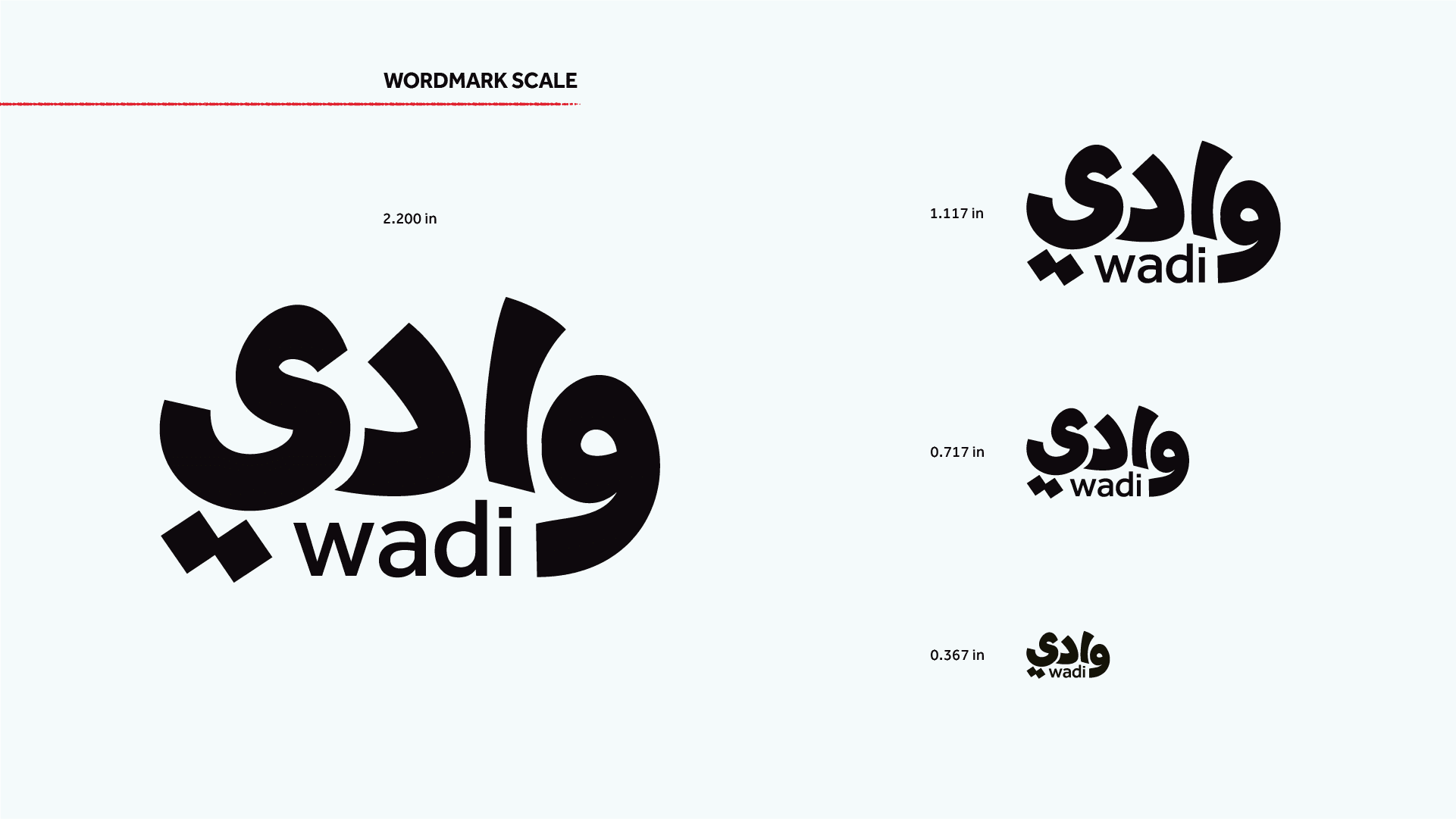 Wadi wordmark scale