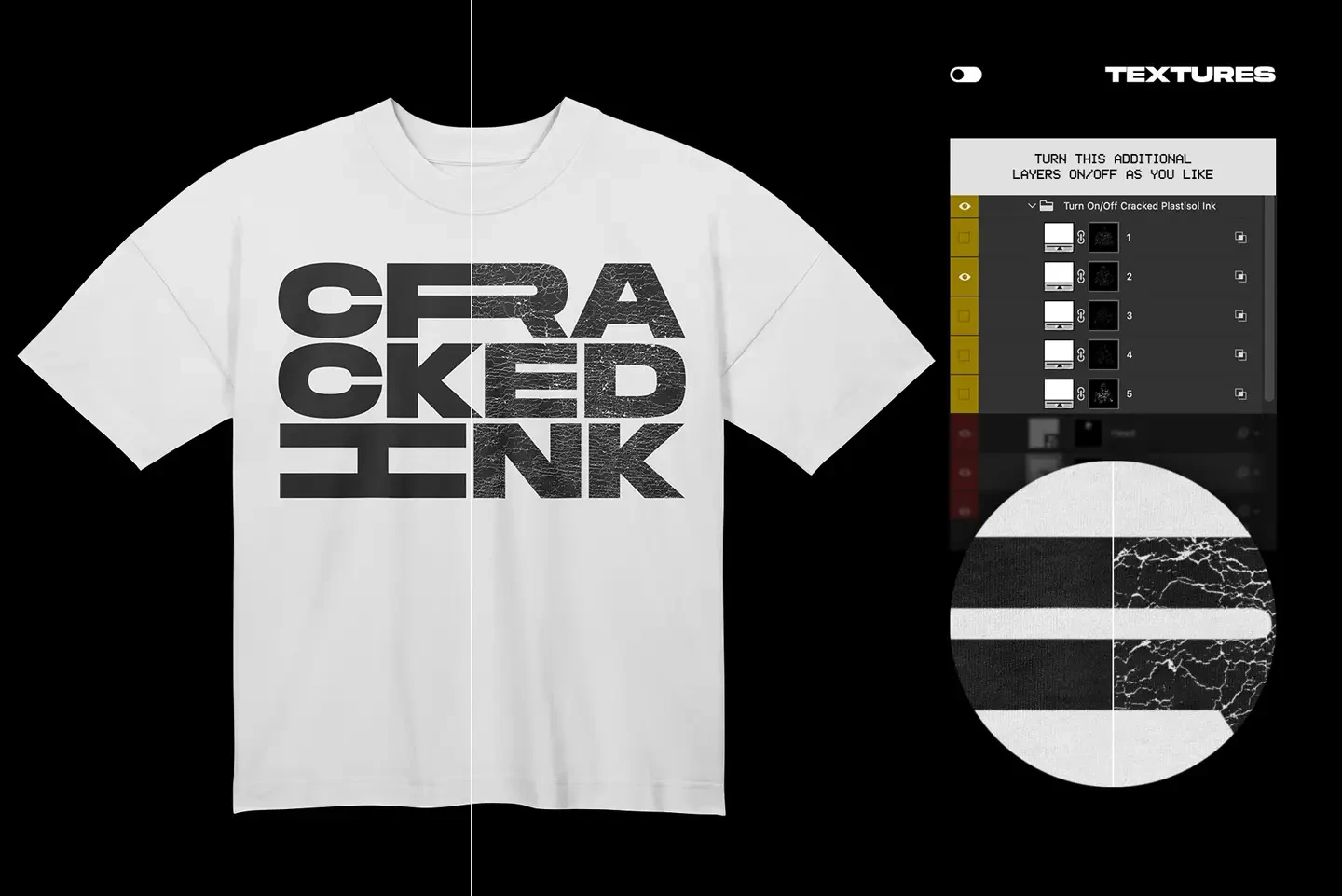 Stanley Stella Blaster T-Shirt Hanging mockup cracked plastisol ink texture effect